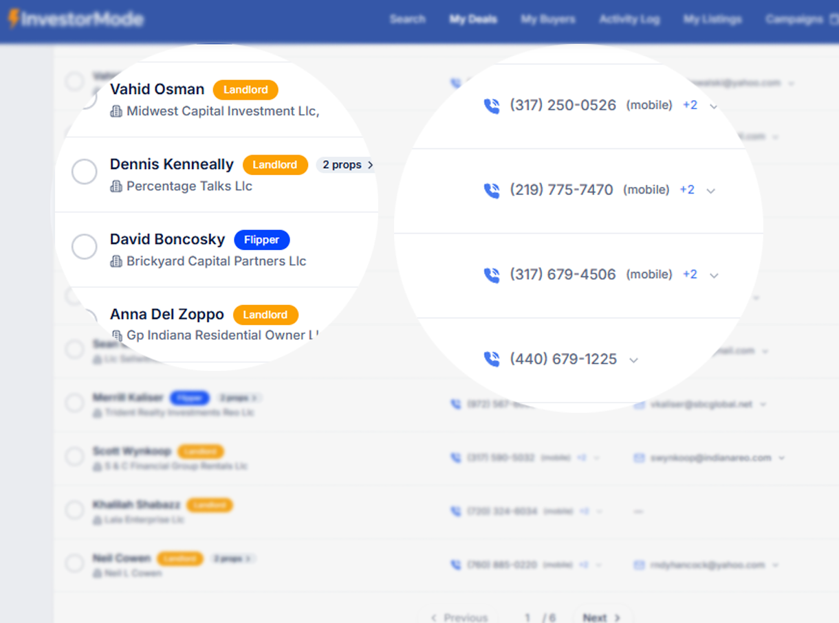 Skip trace LLC's results interface